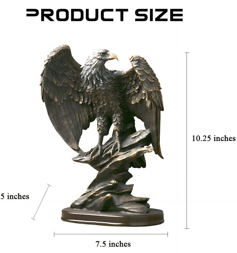 ALMiHomi Eagle Statue Decor – Majestic Resin Eagle Sculpture for Office Desk, Home Decoration, Living Room, Hotel & Restaurant Display, Desktop Ornament, Luxury Figurine Gift - Image 2